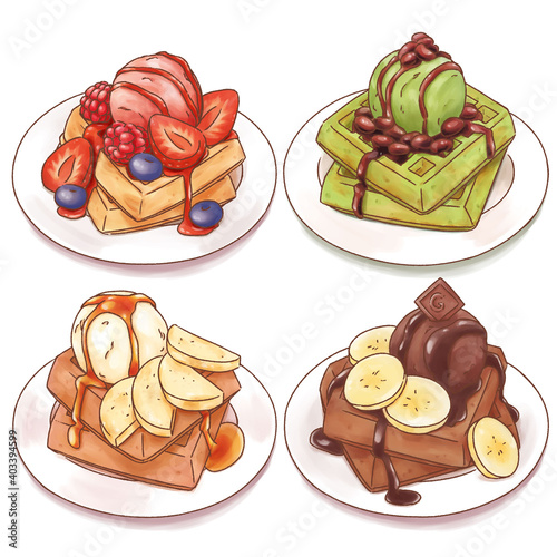 Waffle Collection with different flavours