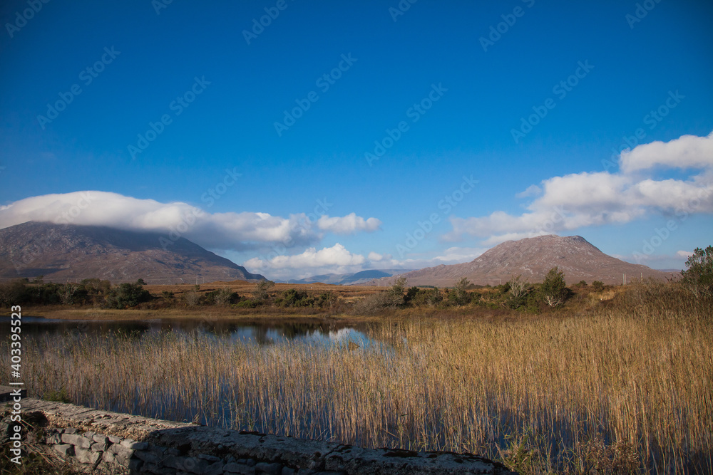 lake and mountains