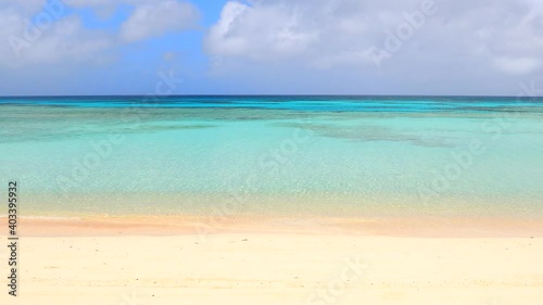 beautiful and clear waves in Nishihama beach Okinawa Hateruma island photo