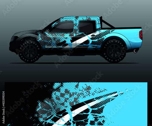 Truck decal graphic wrap vector, abstract background