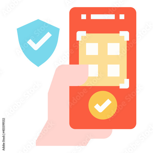 Touchless icon for web element , webpage, application, card, printing, social media, posts etc.