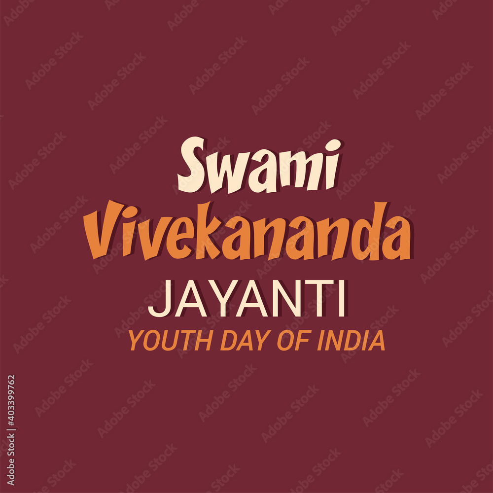 Vector illustration of Swami Vivekananda Jayanti, National Youth Day.