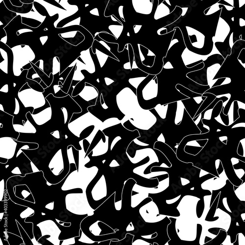 Seamless monochrome pattern of abstract elements. Чёрно белый гранж фон