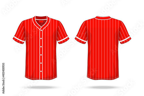 Photography Specification Baseball T Shirt red white Mockup isolated on white background , B