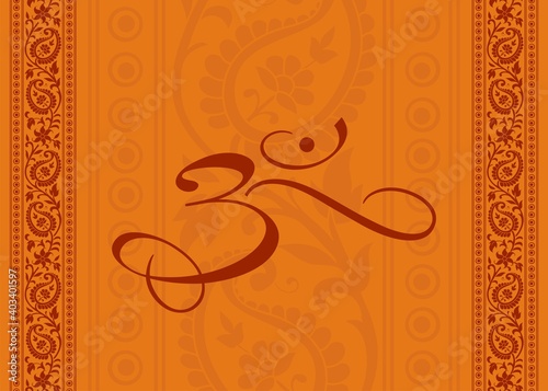 aum syllable , paisley design ,Hinduism , India	