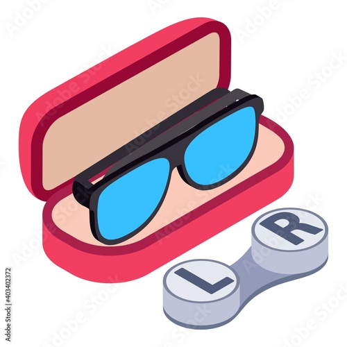 Ophthalmic accessory icon. Isometric illustration of ophthalmic accessory vector icon for web