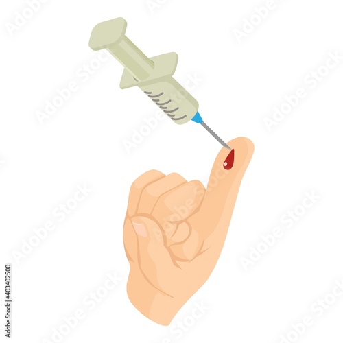 Blood test icon. Isometric illustration of blood test vector icon for web