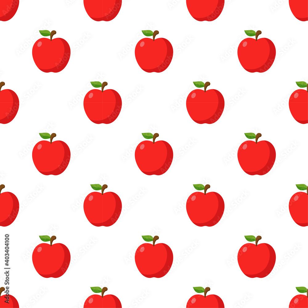 Illustration Seamless pattern Flat Apple isolated on white background , fruit patterns texture fabric , wallpaper minimal style , Raw materials fresh fruits , vector Illustration Seamless pattern Flat Apple isolated on white background , fruit patterns texture fabric , wallpaper minimal style , Raw materials fresh fruits , vector