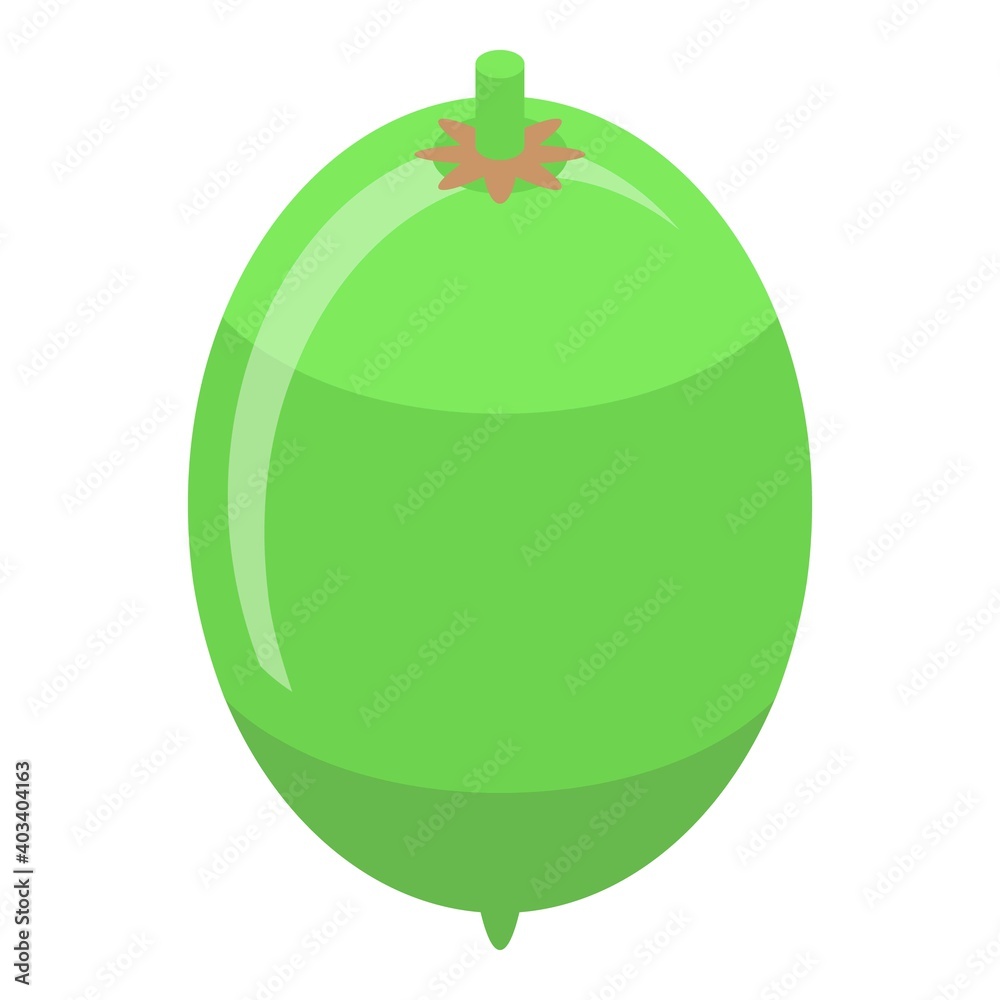 Green jojoba icon. Isometric of green jojoba vector icon for web design isolated on white background Green jojoba icon. Isometric of green jojoba vector icon for web design isolated on white background