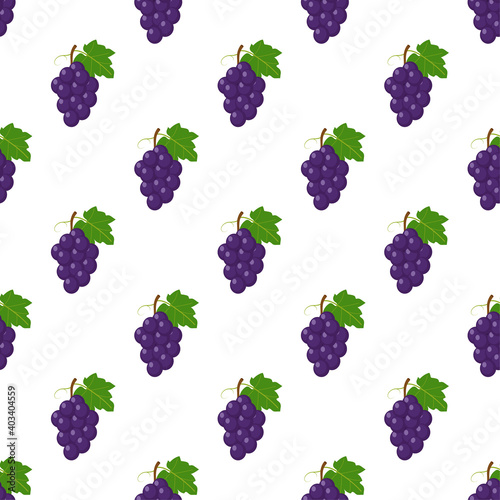 Illustration Seamless pattern Flat Grape isolated on white background , fruit patterns texture fabric , wallpaper minimal style , Raw materials fresh fruits , vector