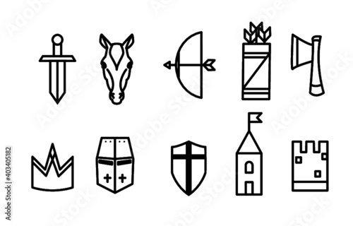 Middle ages icons set