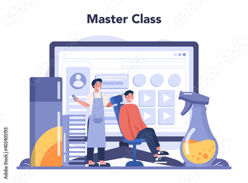 Barber online service or platform. Idea of hair and beard care.