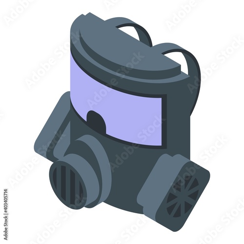 Hazard gas mask icon. Isometric of hazard gas mask vector icon for web design isolated on white background