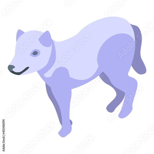 White wolf icon. Isometric of white wolf vector icon for web design isolated on white background