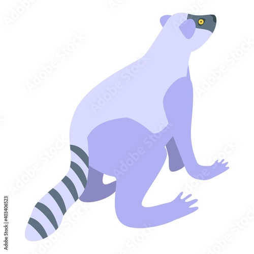 Lemur icon. Isometric of lemur vector icon for web design isolated on white background