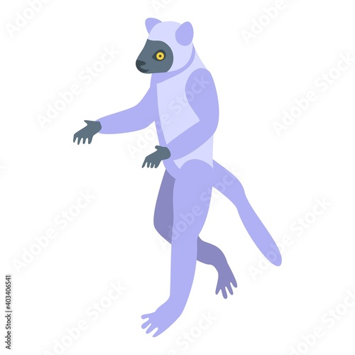 Lemur animal icon. Isometric of lemur animal vector icon for web design isolated on white background
