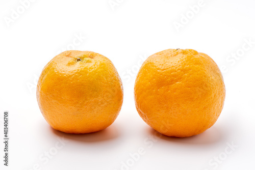 Beautiful tangerine isolated on white background.