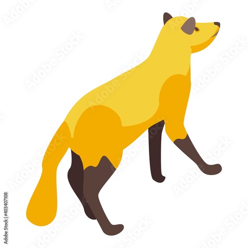 Cute fox icon. Isometric of cute fox vector icon for web design isolated on white background