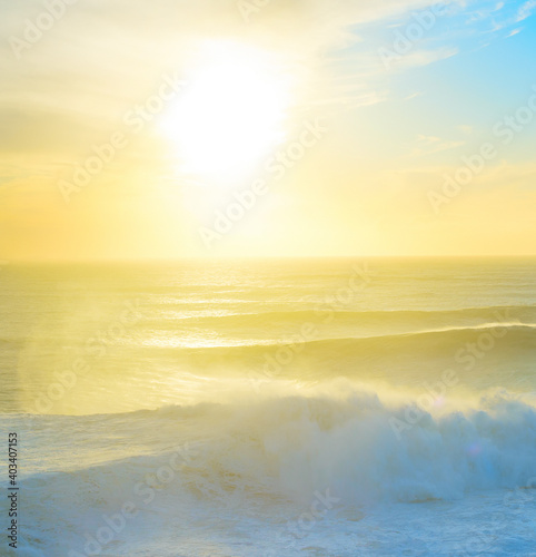 Atlantic ocean sunset Portugal colorful