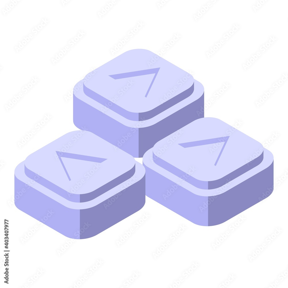 Square healing pills icon. Isometric of square healing pills vector icon for web design isolated on white background Square healing pills icon. Isometric of square healing pills vector icon for web design isolated on white background