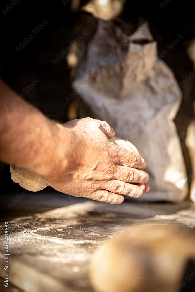 handcrafted bread-making sourdough hand flour sunlight ray of light knead sunshine detail handcrafted bread-making sourdough hand flour sunlight ray of light knead sunshine detail
