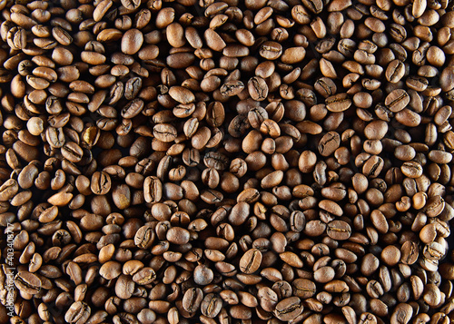 Fresh coffee beans close up