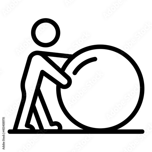 Move ball effort icon. Outline move ball effort vector icon for web design isolated on white background