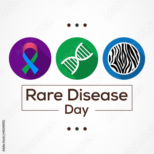 Rare Disease Day is an observance held on the last day of February to raise awareness for rare diseases and improve access to treatment and medical representation. Vector illustration.