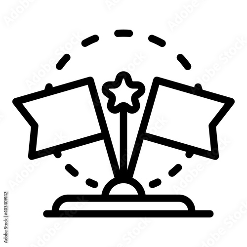 Desktop flags icon. Outline desktop flags vector icon for web design isolated on white background