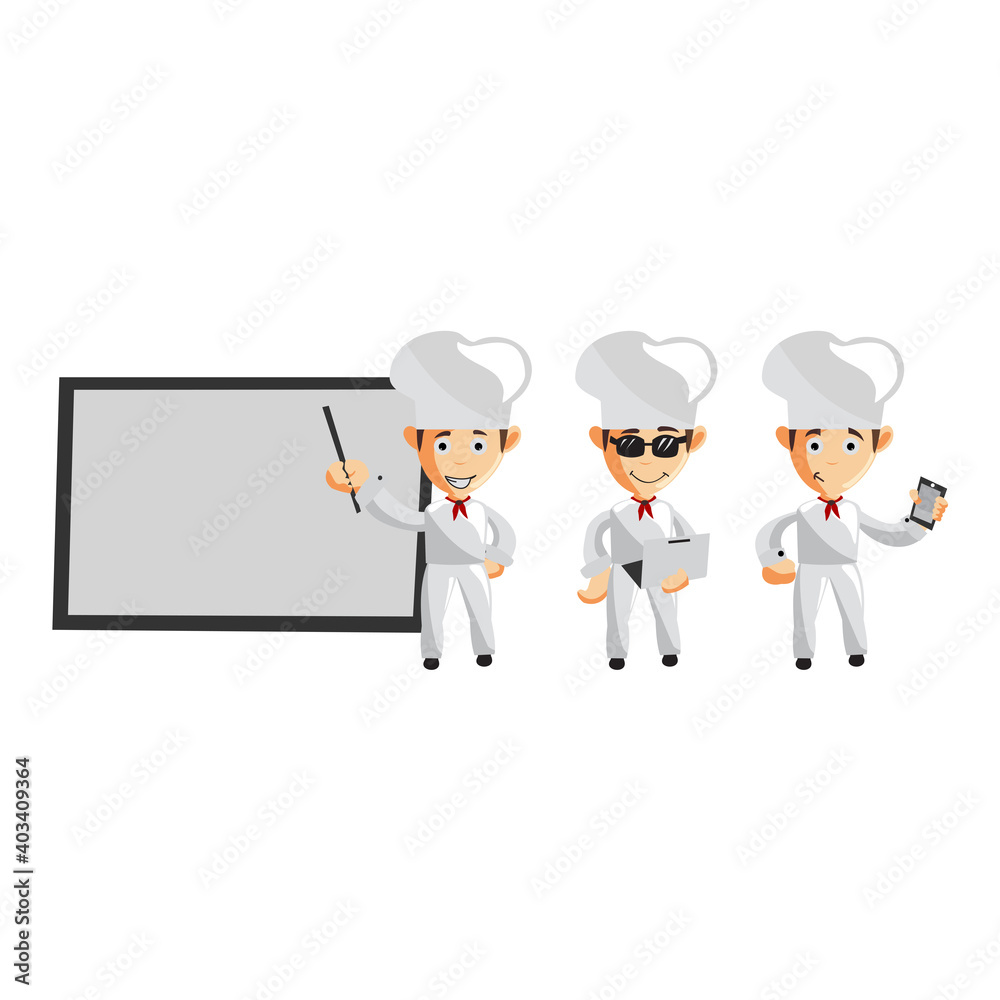 Chef character Worker creation Illustration Template Pose Set Chef character Worker creation Illustration Template Pose Set