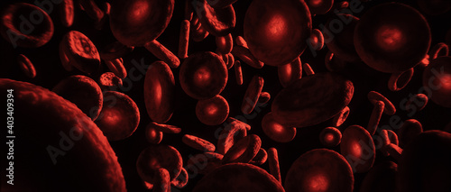 Photos Rote Blutplättchen unter dem Mikroskop, rote Blutzellen - 3D Visualisierung
