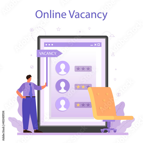 Recruitment online service or platform. Idea of employment