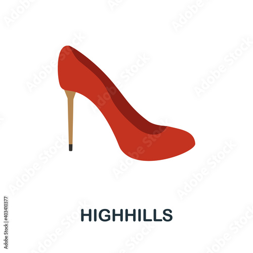 Highhills flat icon. Color simple element from clothes collection. Creative Highhills icon for web design, templates, infographics and more