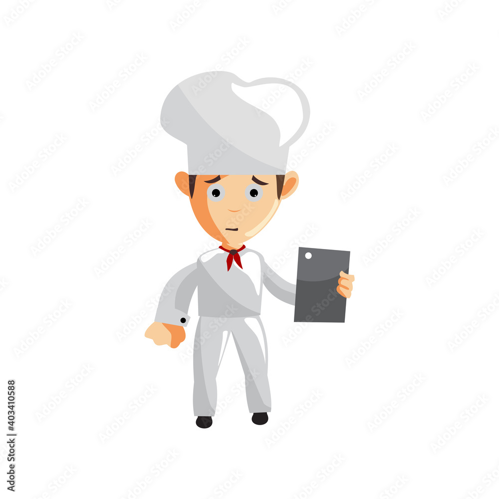 Chef character creation Illustration Template Pose Bring Tablet Chef character creation Illustration Template Pose Bring Tablet