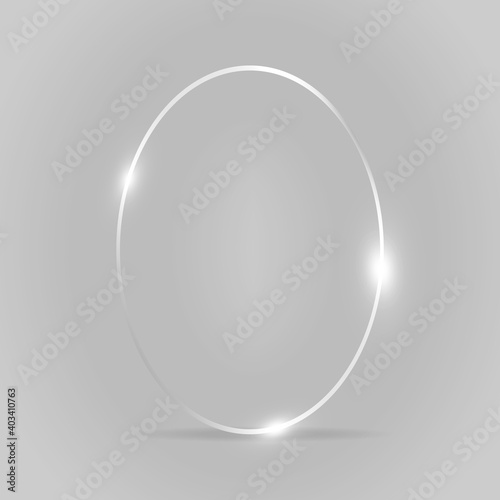 Metal shiny glowing frames set with shadows