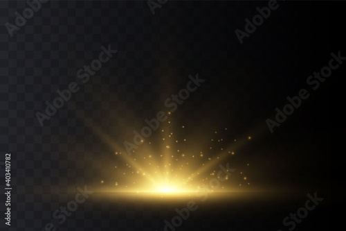 Star burst with sparkles Glow light effect