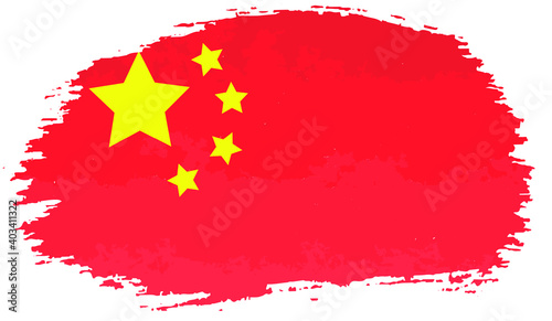 Flag of China. Watercolor. Abstract background for your design. Vector.