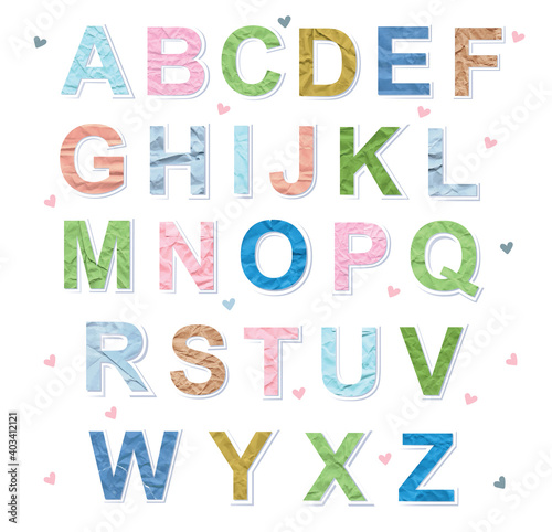 ABC latin alphabet colors paper handmade