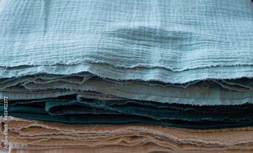 Photos Background from a stack of muslin fabrics