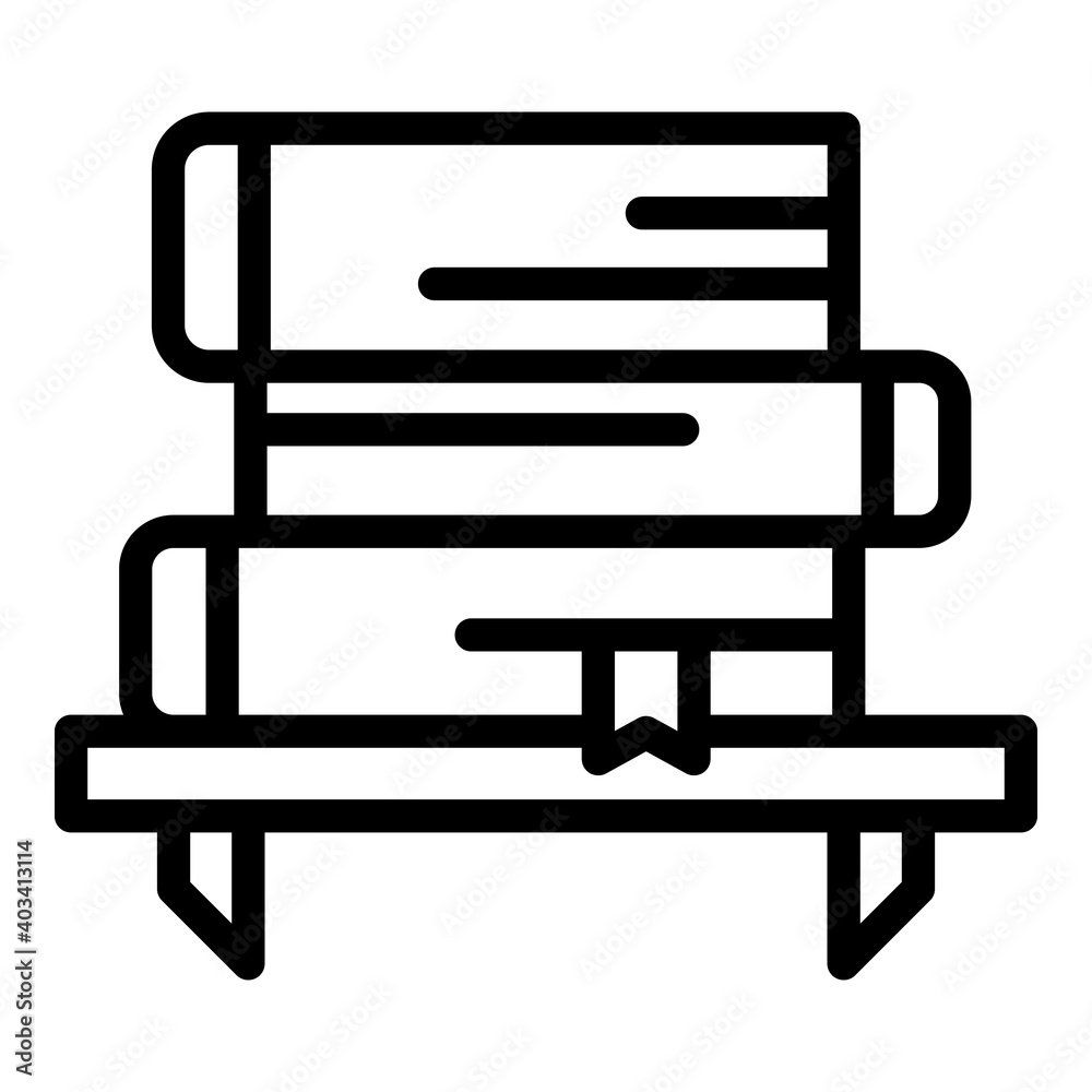 Bookshelf icon. Outline bookshelf vector icon for web design isolated on white background Bookshelf icon. Outline bookshelf vector icon for web design isolated on white background