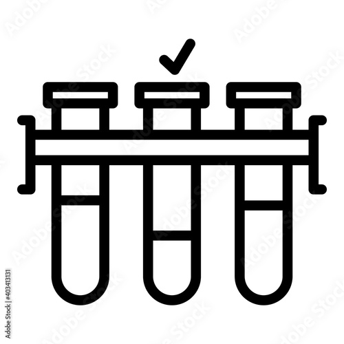 Test tubes stand icon. Outline test tubes stand vector icon for web design isolated on white background