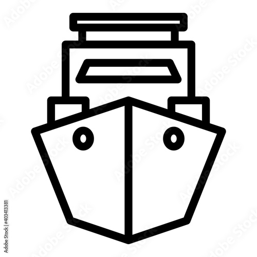 Tourist vessel icon. Outline tourist vessel vector icon for web design isolated on white background