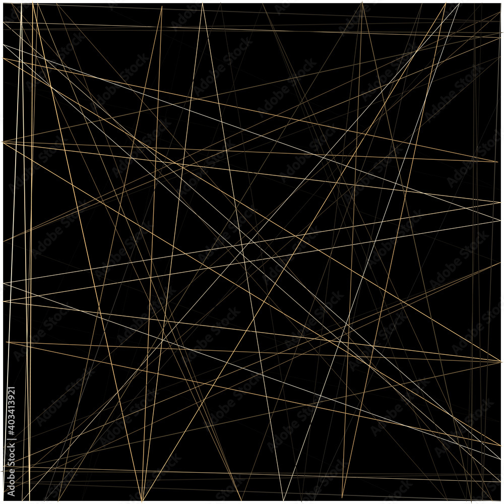 Gold, gradient spider web on a black background.
