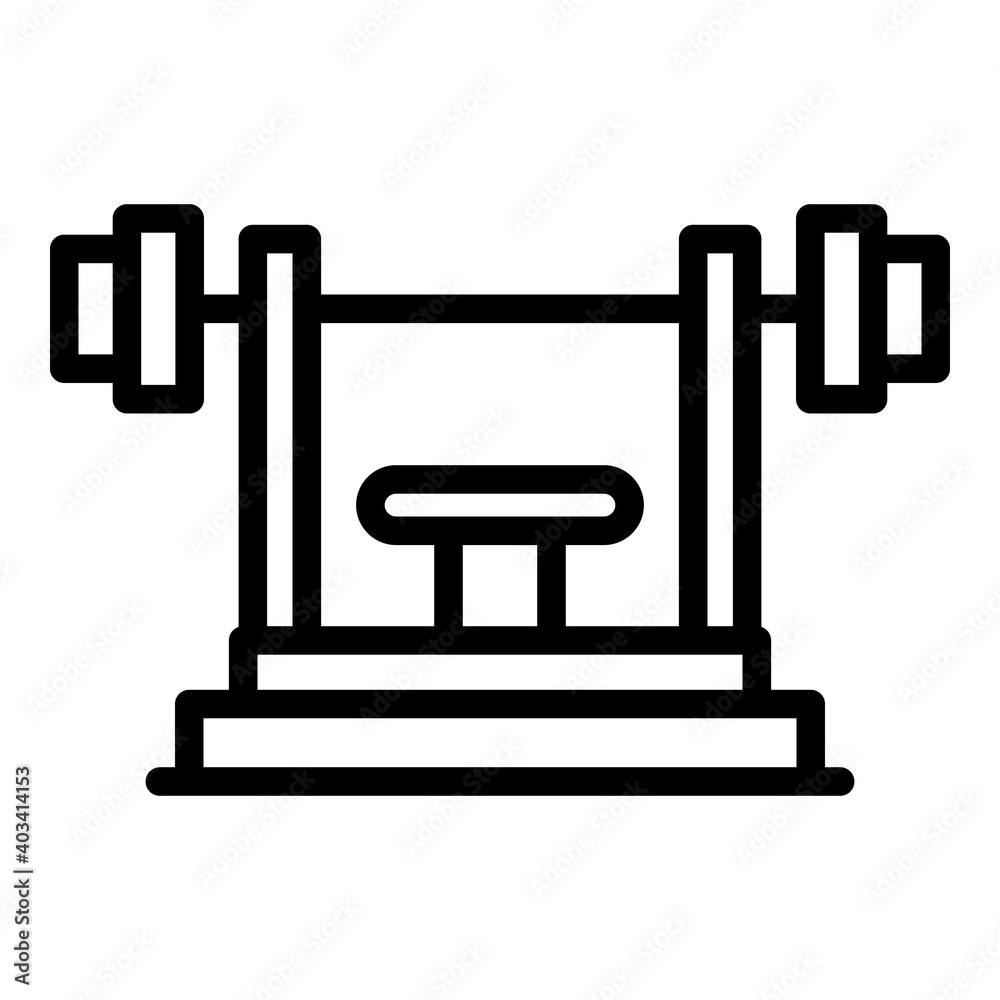 School fitness gym icon. Outline school fitness gym vector icon for web design isolated on white background School fitness gym icon. Outline school fitness gym vector icon for web design isolated on white background