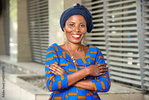beautiful african businesswoman, happy.