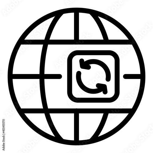Global actualization icon. Outline global actualization vector icon for web design isolated on white background