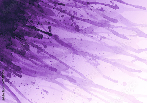 Watercolor purple lilac color splash background. Watercolour hand painted splashes illustration