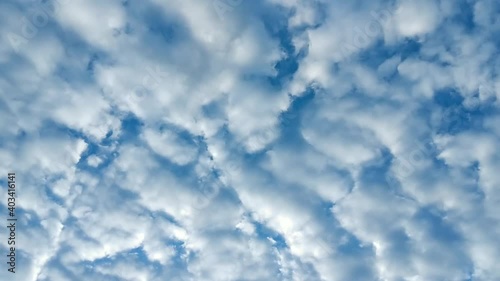 The blue sky with white clouds are drifting on inclement weather days.