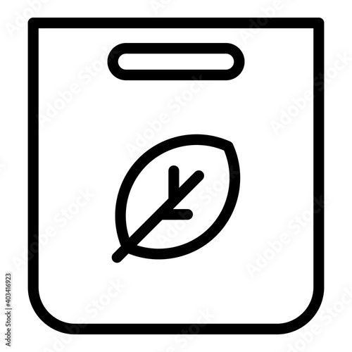 Ecologic leaf pack icon. Outline ecologic leaf pack vector icon for web design isolated on white background