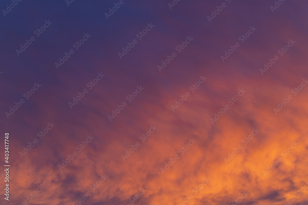 Colorful clouds on sunset sky.